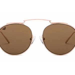 Gold Full Rim Round Sunglasses